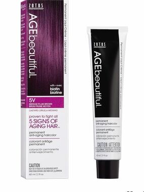 AGEbeautiful Permanent Hair Color - 5V Medium Plum Brown new